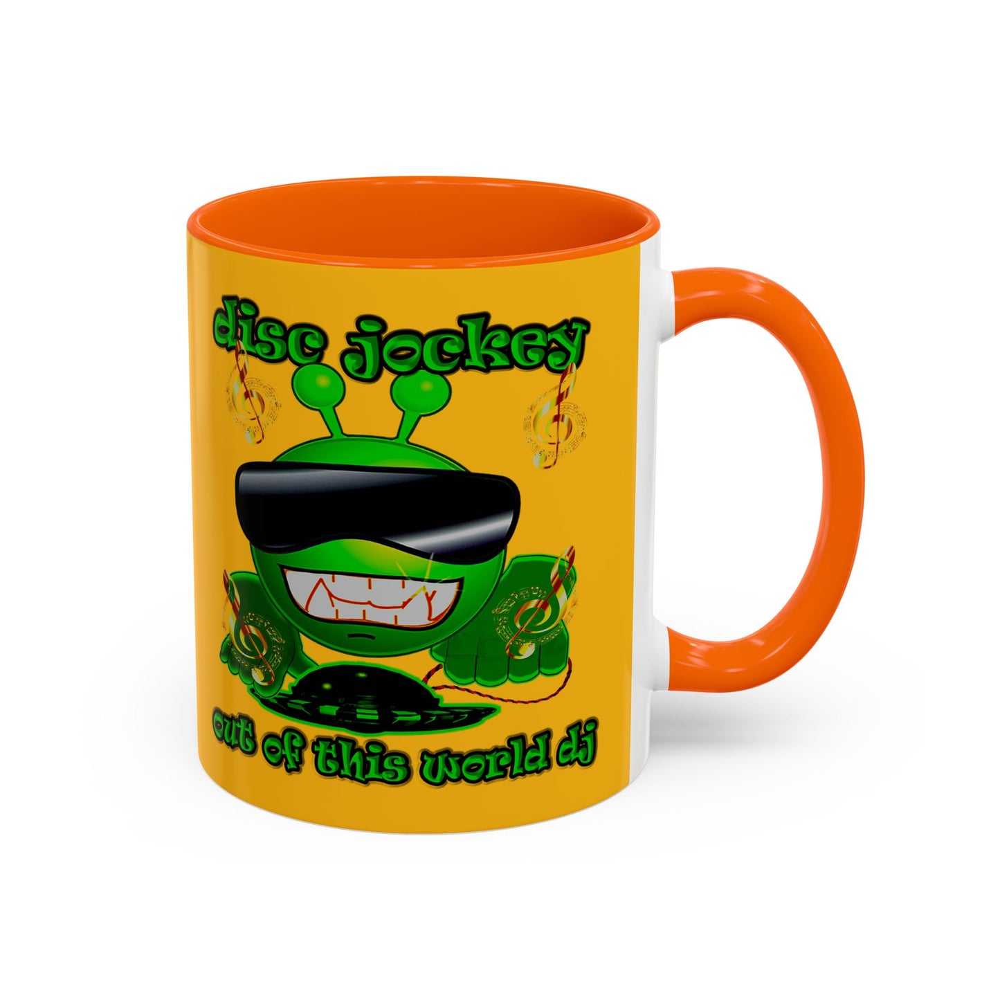 disc jockey - Accent Mug (yellow)