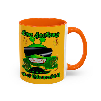 disc jockey - Accent Mug (yellow)