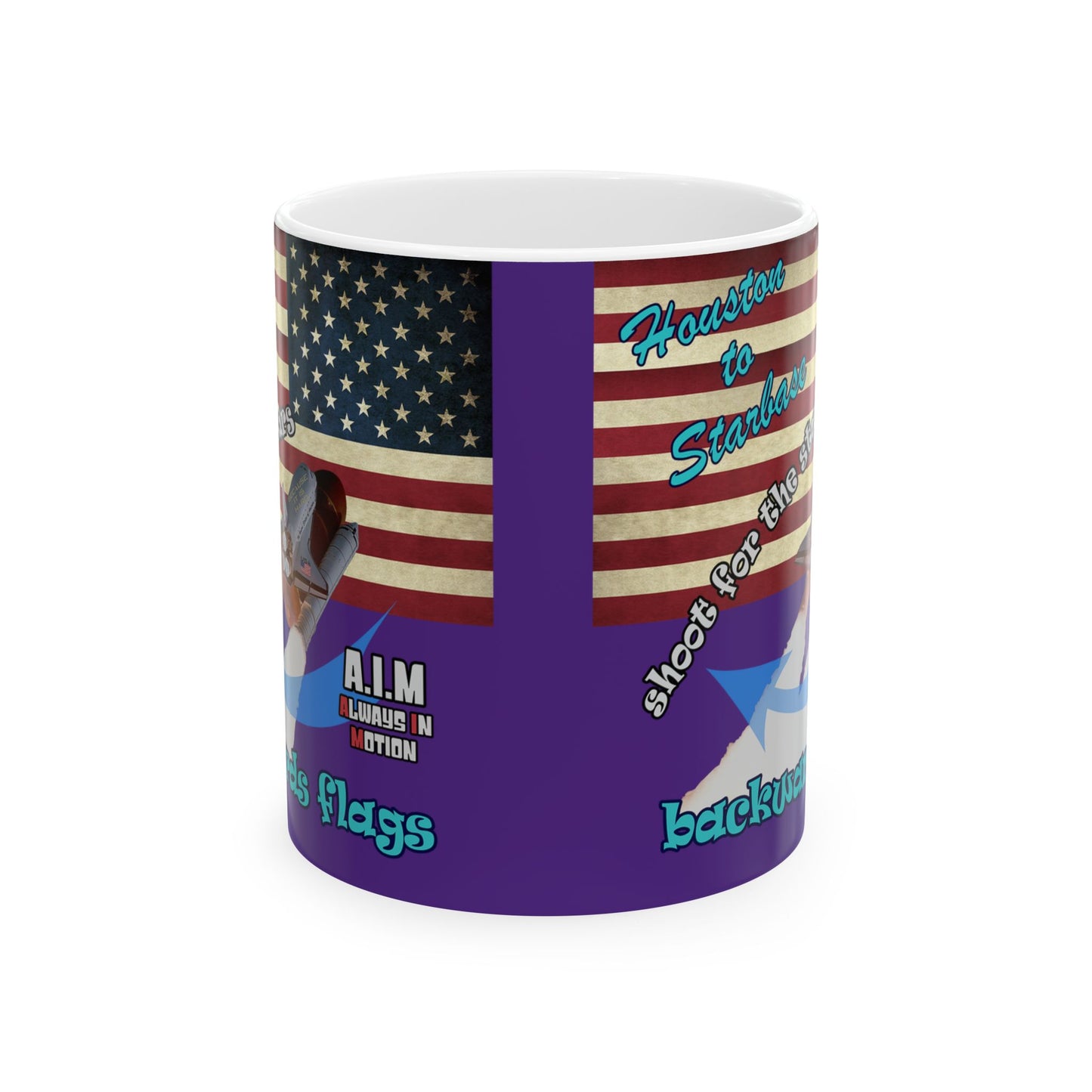 shoot for the stars - White Mug (purple)