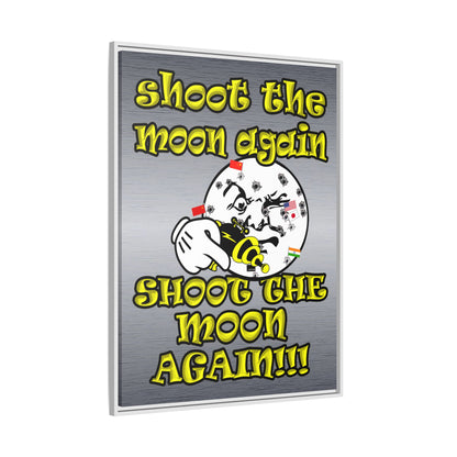 shoot the moon again - framed canvas art (brushed nickel)