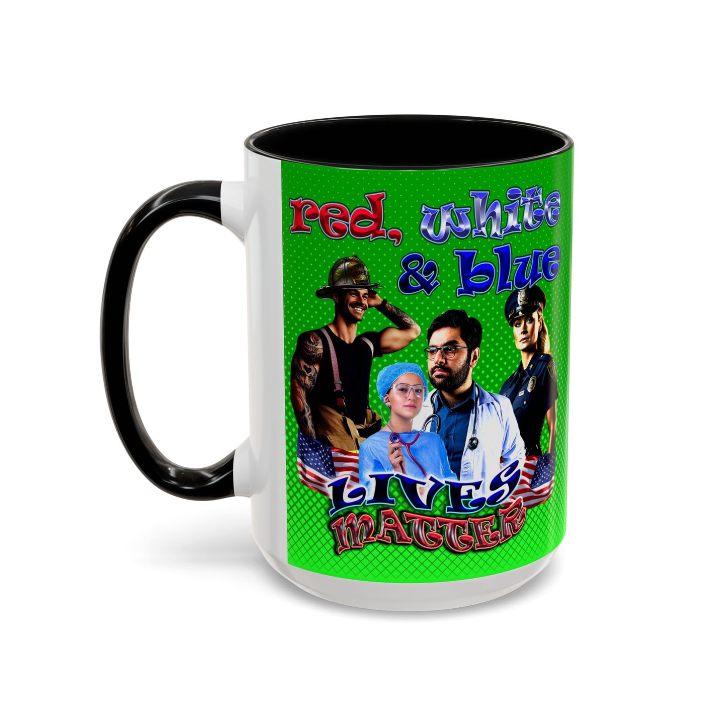 rw&b lives matter - Accent Mug (logo green)