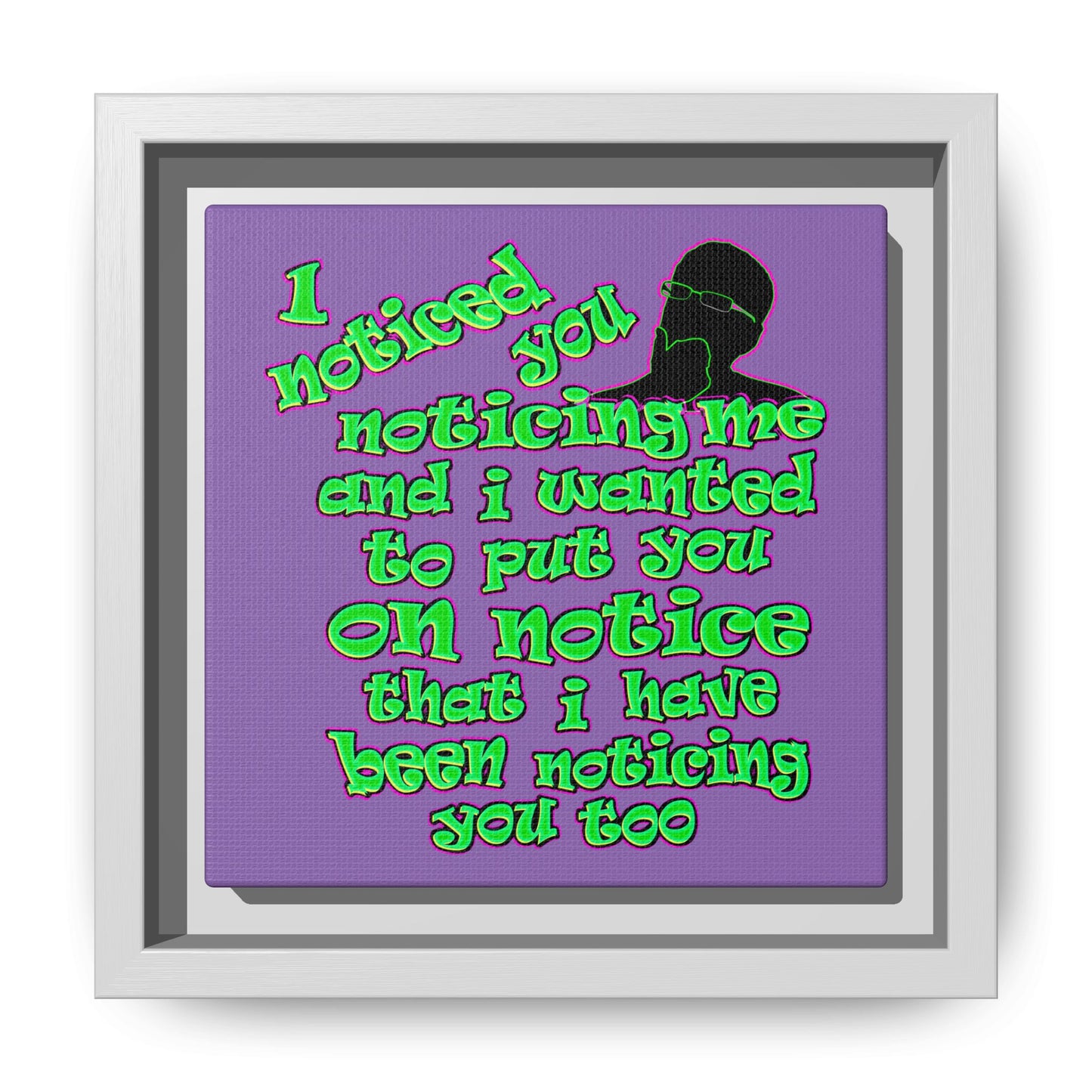 noticed you noticing - framed canvas art (light purple)