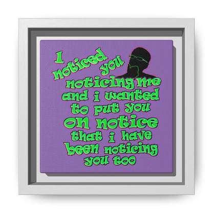 noticed you noticing - framed canvas art (light purple)