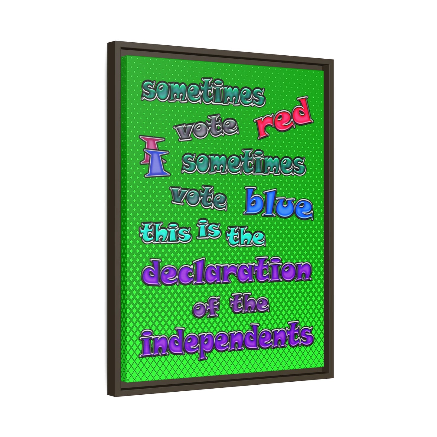 declaration of the independents - framed canvas art (logo green)