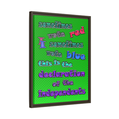declaration of the independents - framed canvas art (logo green)