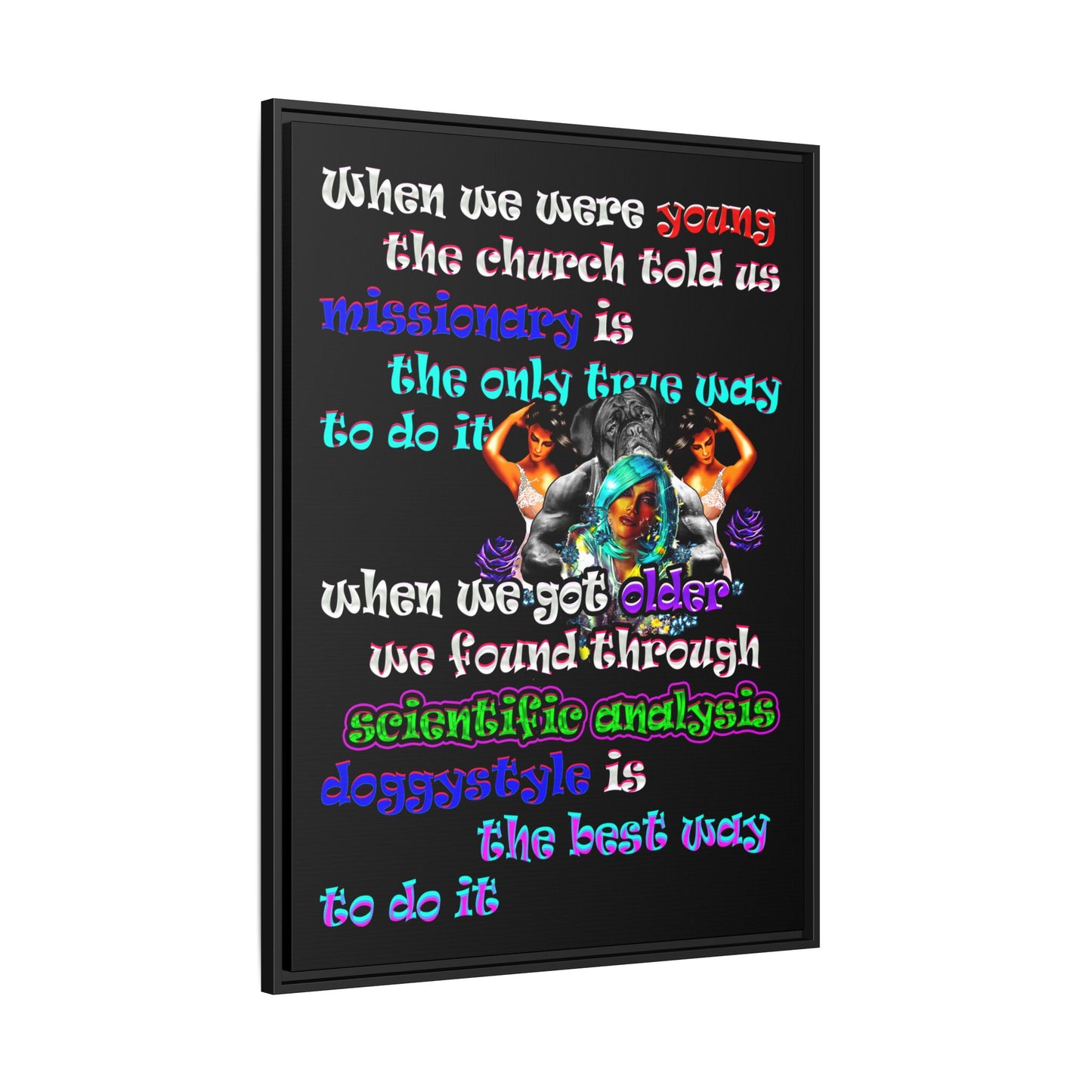 doggystyle - framed canvas art (black)