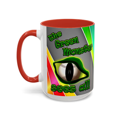 green monster - Accent Mug (rainbow split)