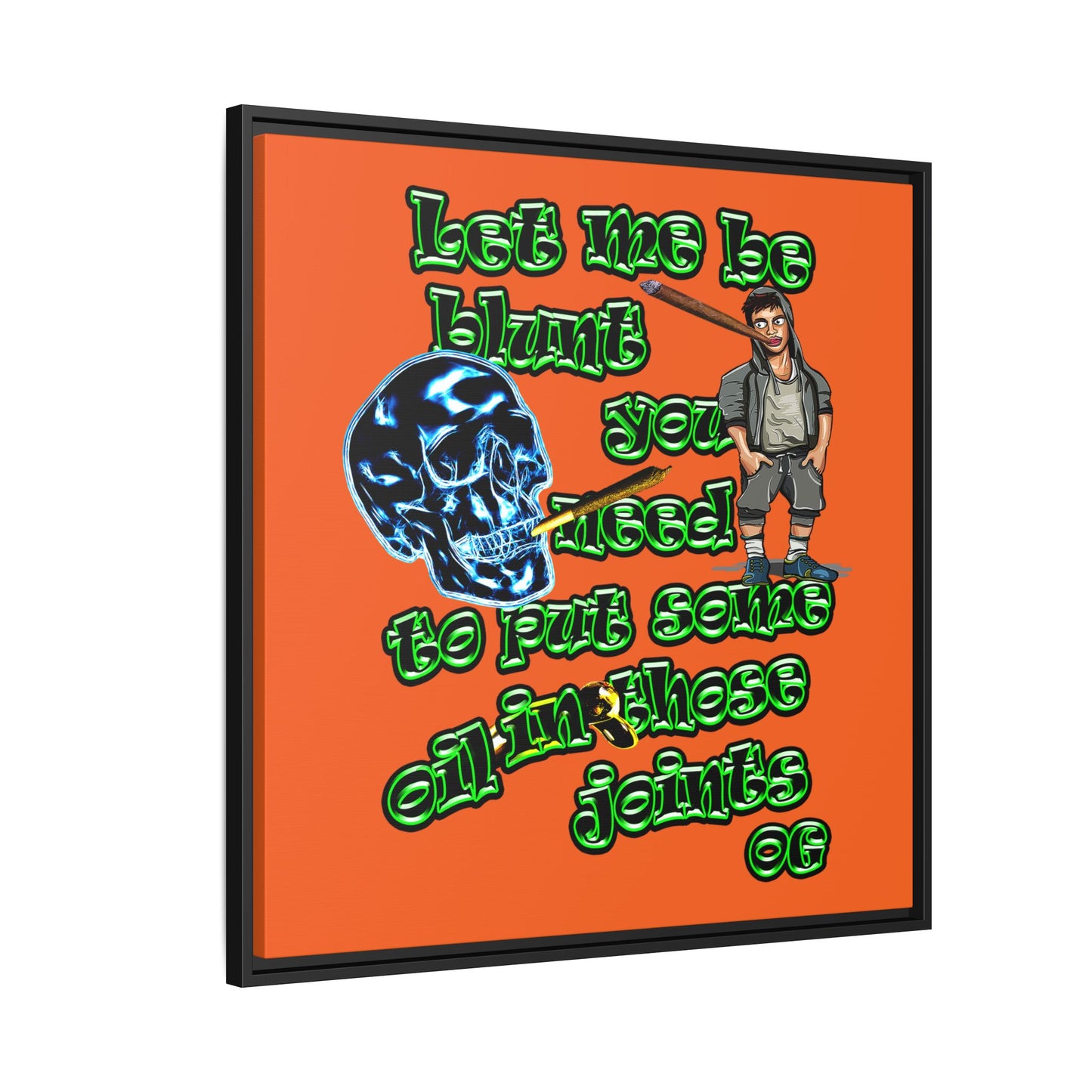og - framed canvas art (orange)