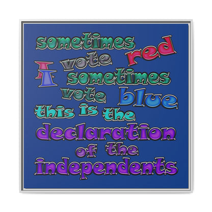 declaration of the independents - framed canvas art (dark blue)