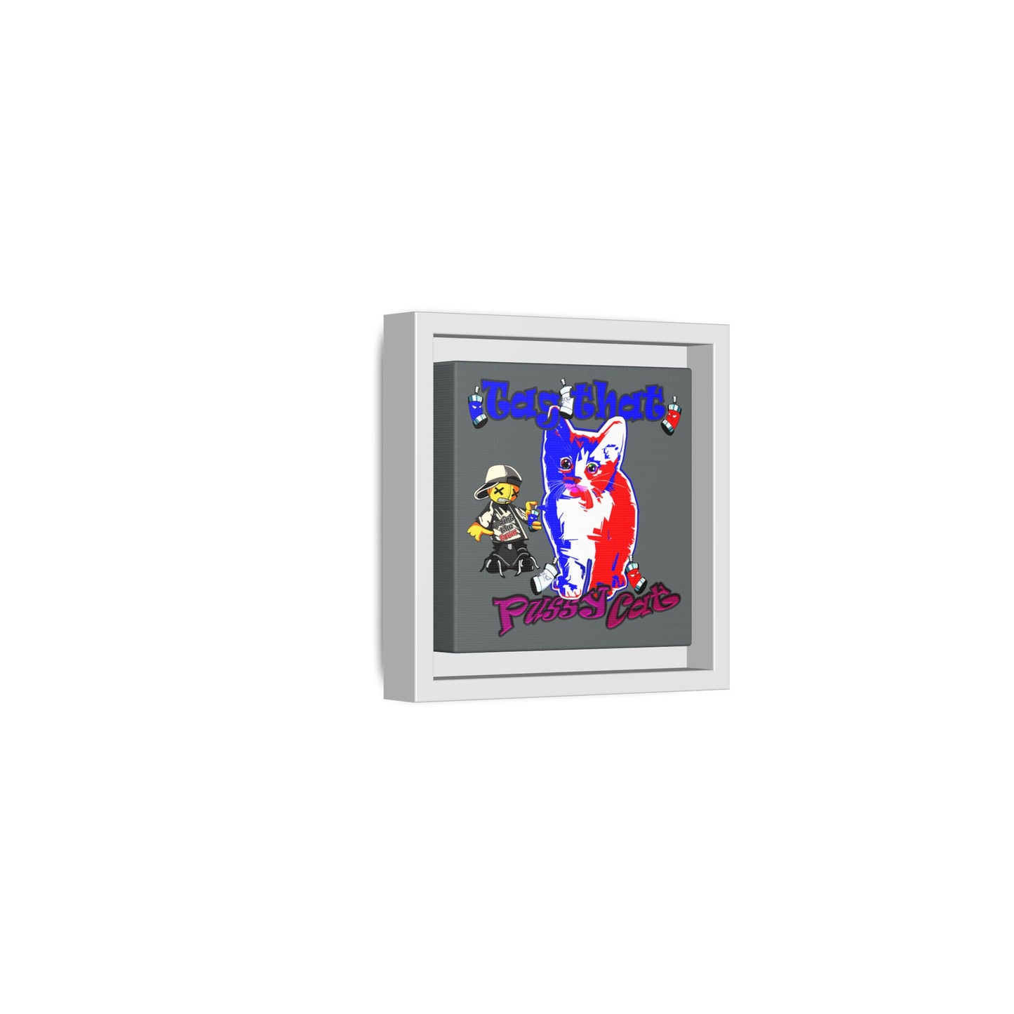 tag that - framed canvas art (dark grey)