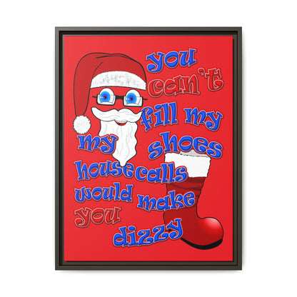 santa's shoes - framed canvas art (red)