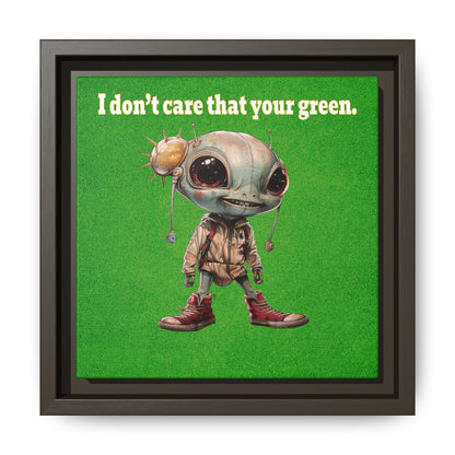 I don't care that your green - framed canvas art (green turf)