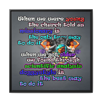 doggystyle - framed canvas art (grey-light grey)