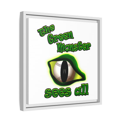 green monster - framed canvas art (white)
