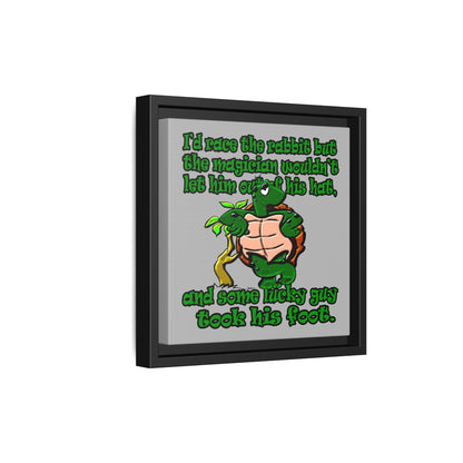 turtle race - framed canvas art (light grey)