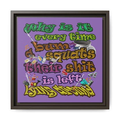 the bum's shit - framed canvas art (light purple)