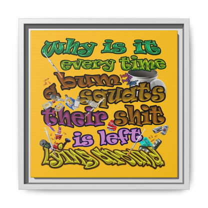 the bum's shit - framed canvas art (yellow)