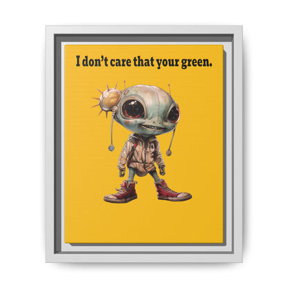 I don't care that your green - framed canvas art (yellow)