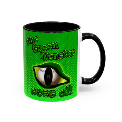 green monster - Accent Mug (logo green)