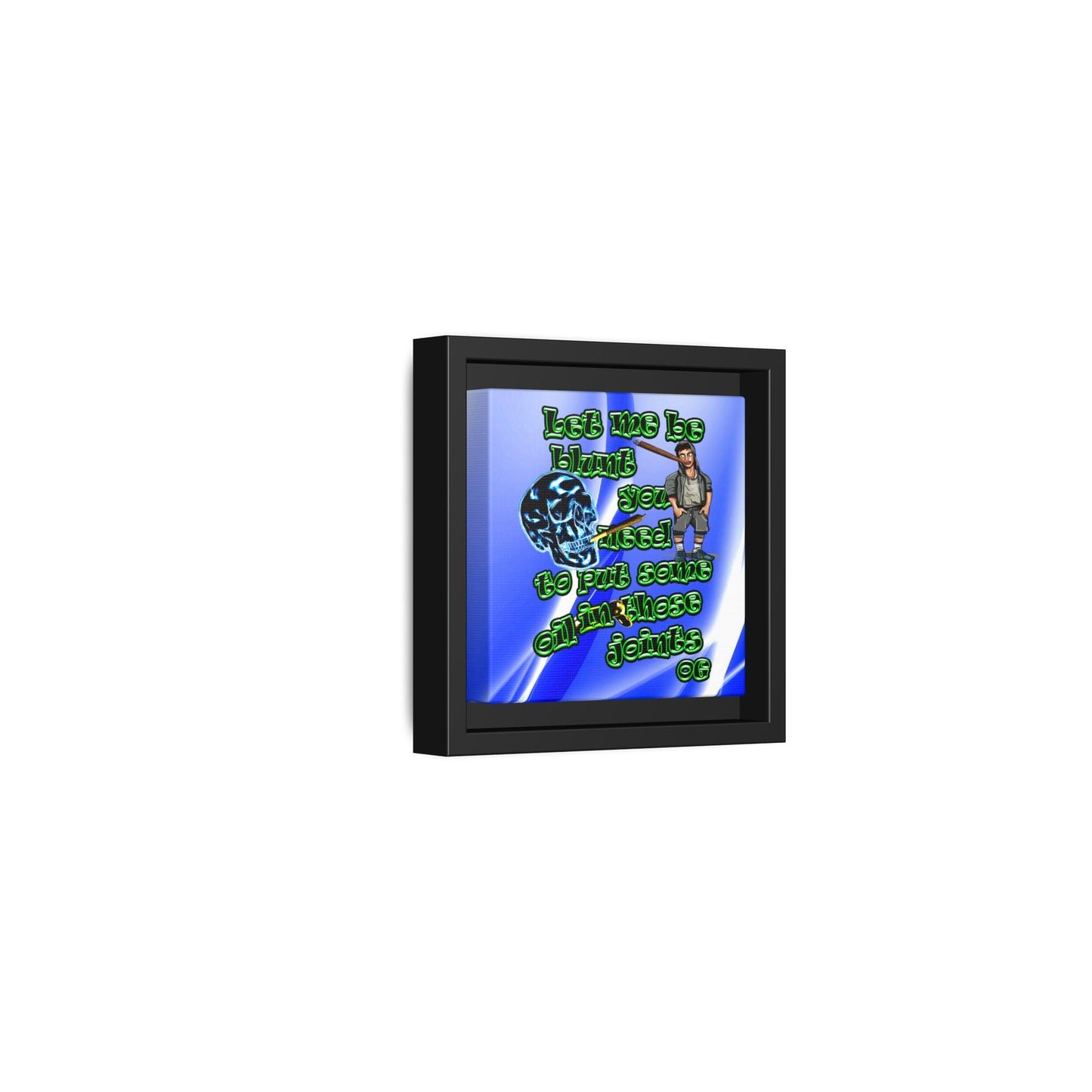 og - framed canvas art (blue-white wave)