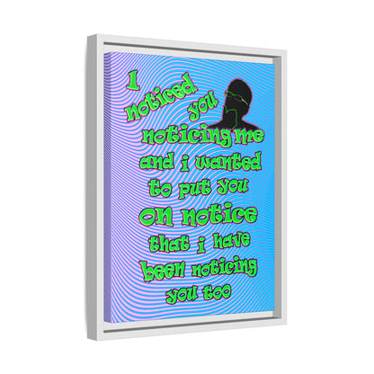 noticed you noticing - framed canvas art (light blue-purple wave)