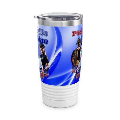 rw&b lives matter - Ringneck Tumbler, 20oz (blue-white wave)