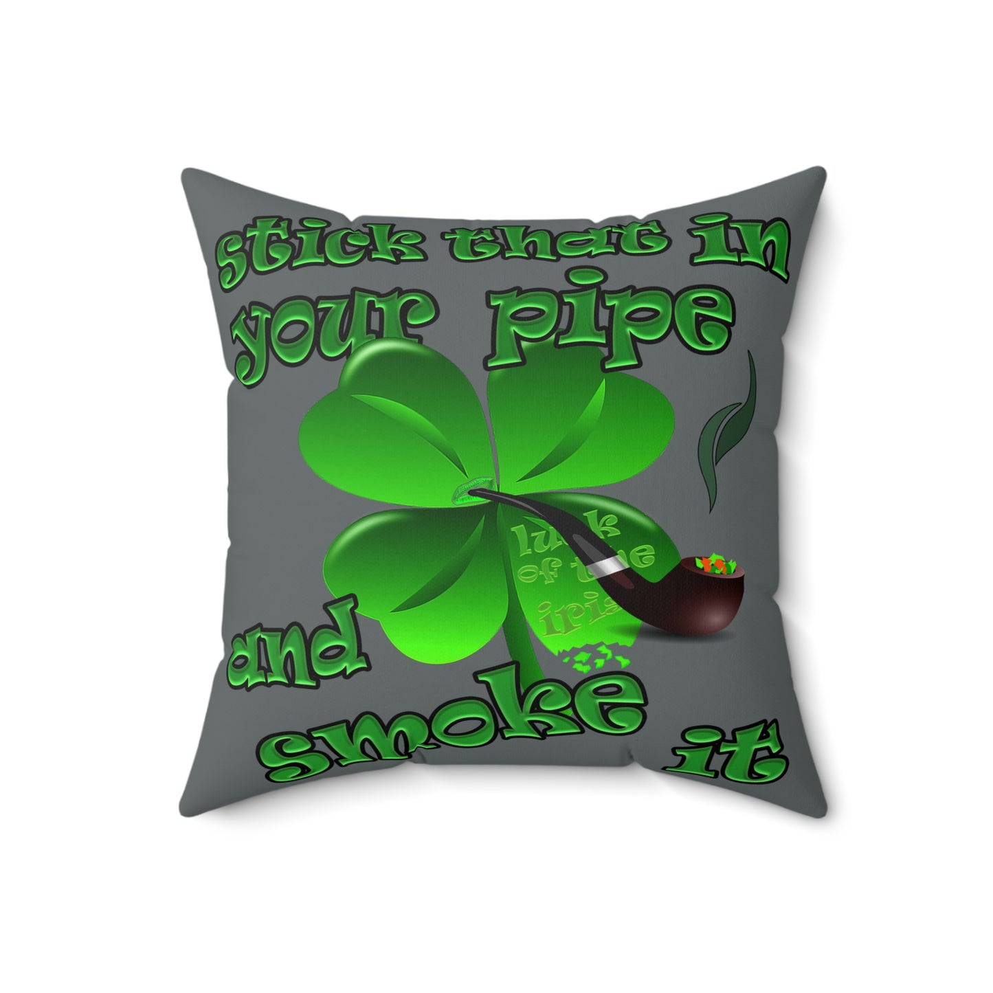 celtics logo - Spun Polyester Square Pillow - (dark grey)