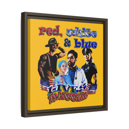 rw&b lives matter - framed canvas art (yellow)