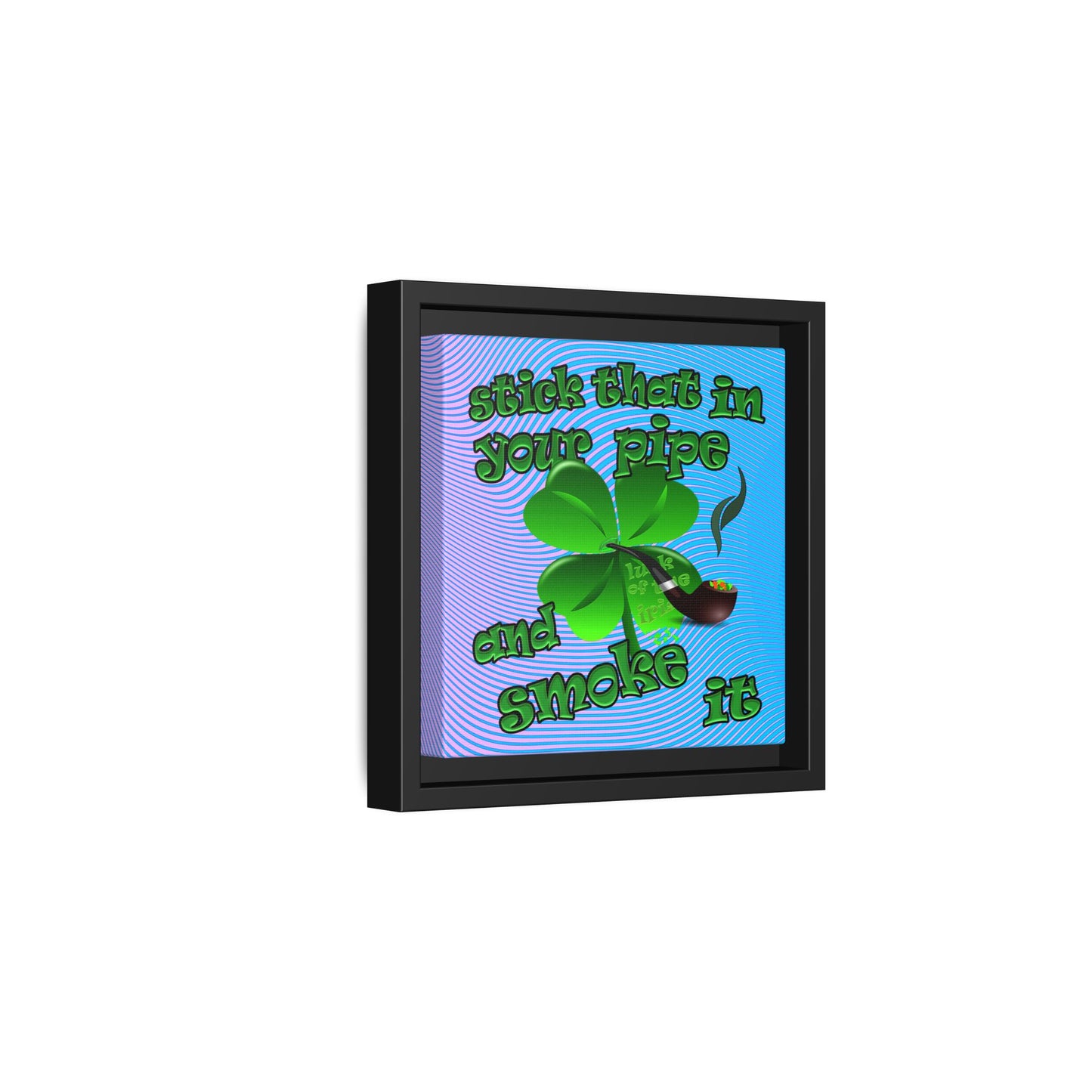 stick that in your pipe and smoke it - framed canvas art (light blue-purple wave)