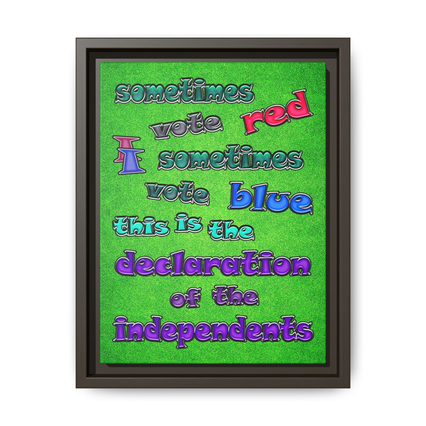 declaration of the independents - framed canvas art (green turf)