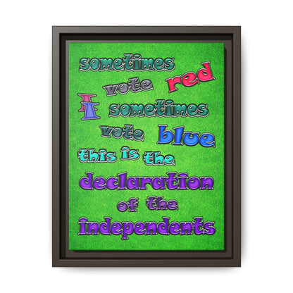 declaration of the independents - framed canvas art (green turf)