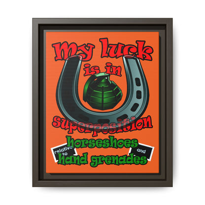 my luck - framed canvas art (orange)