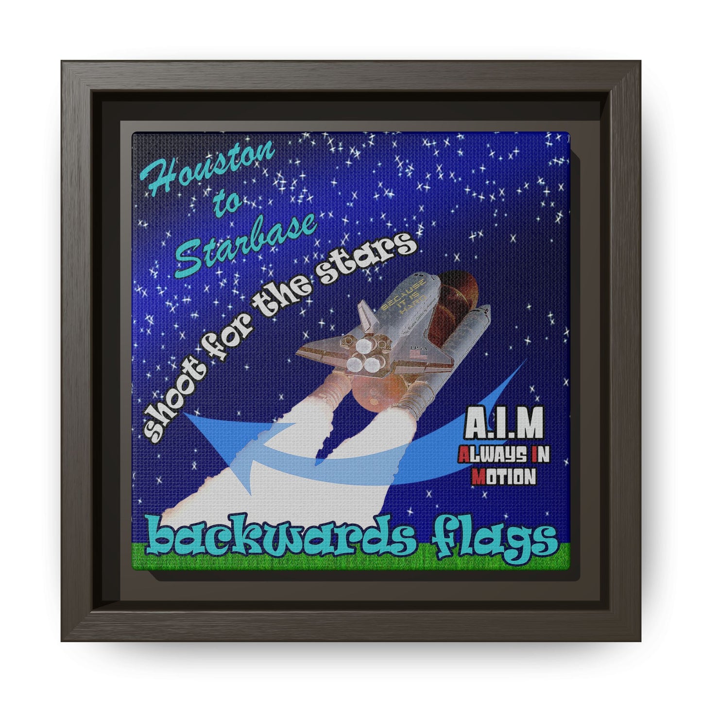 shoot for the stars - framed canvas art ('snoops' background)