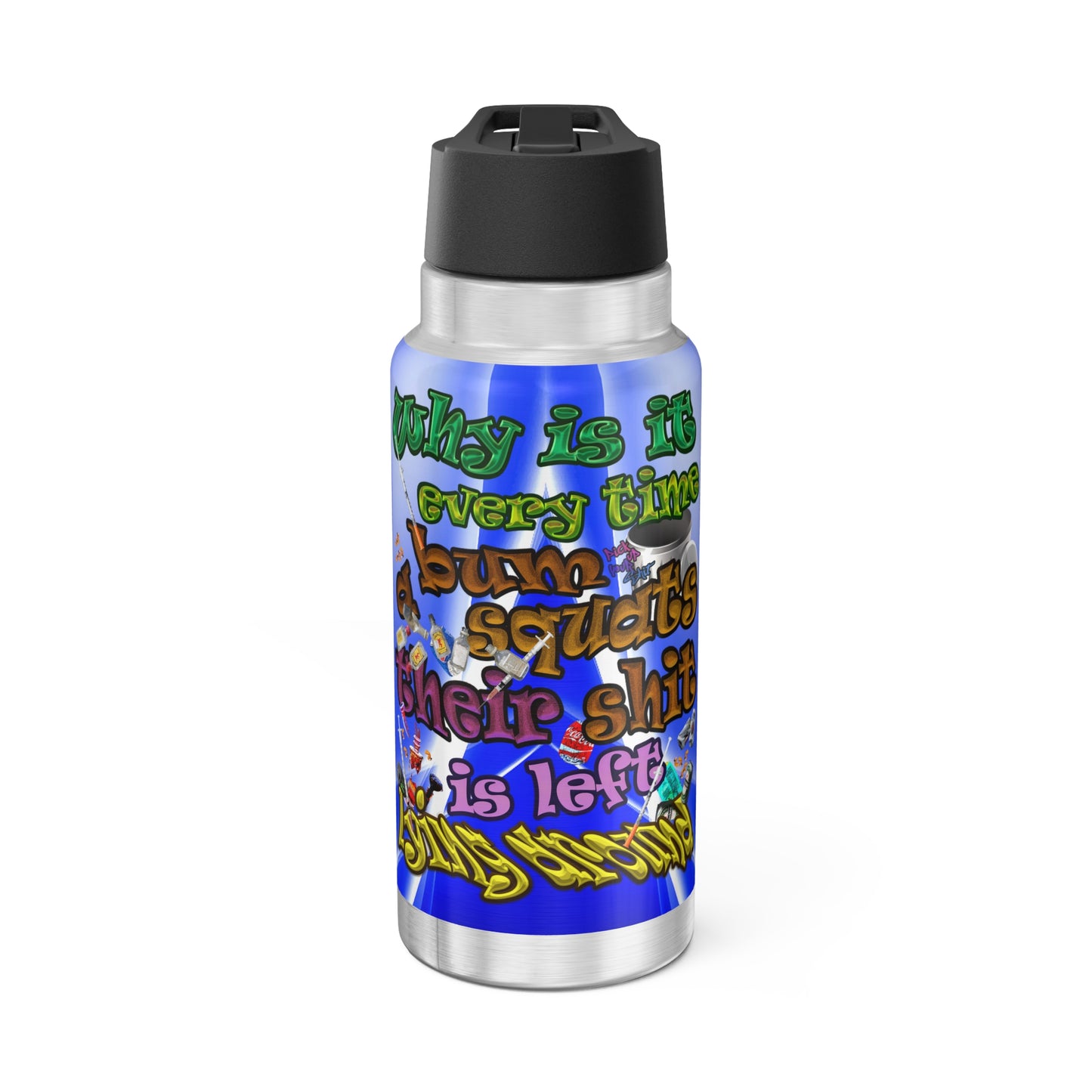 the bum's shit - Gator Tumbler, 32oz (blue-white wave)