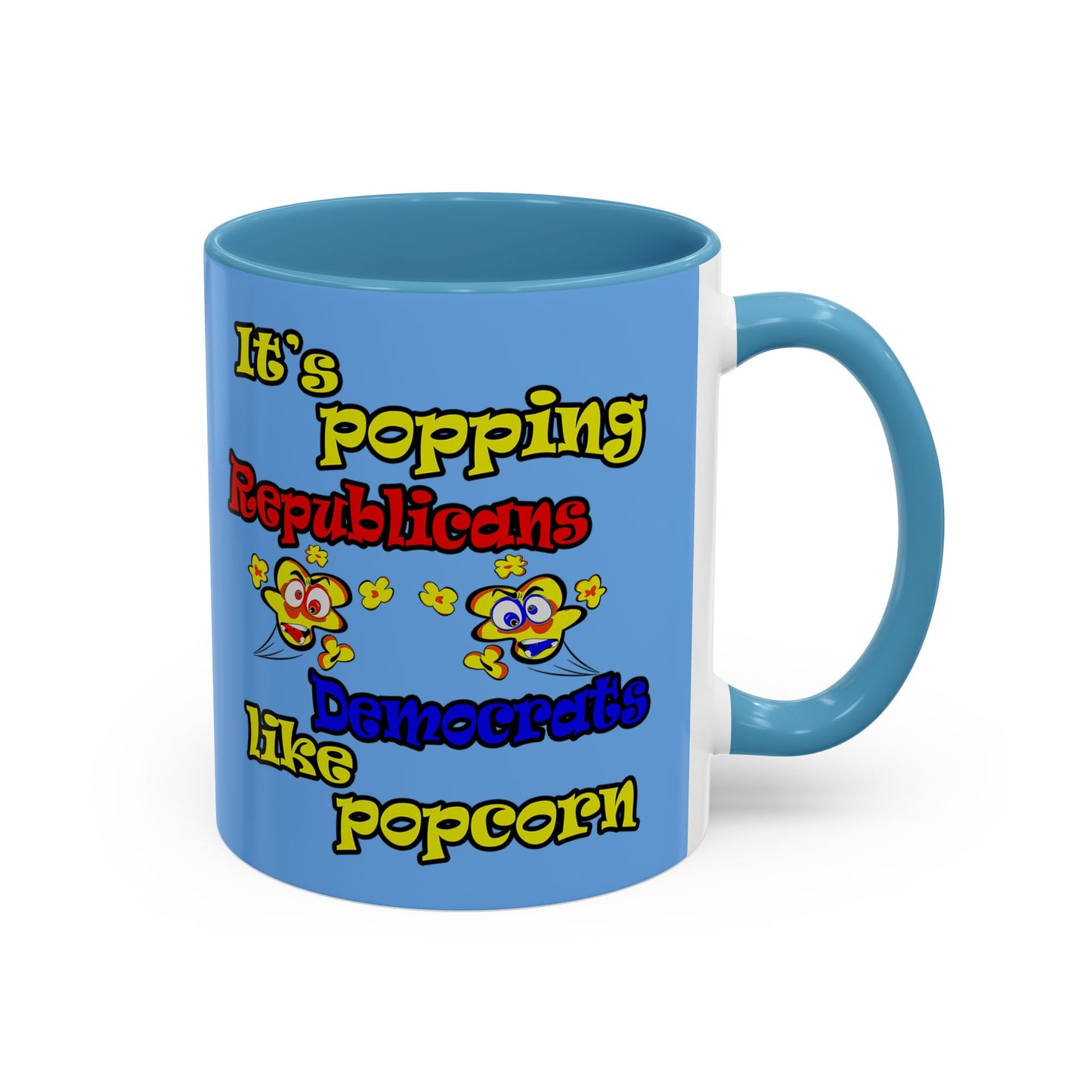 popping like popcorn - Accent Mug (light blue)