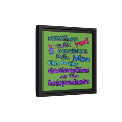 declaration of the independents - framed canvas art (green)