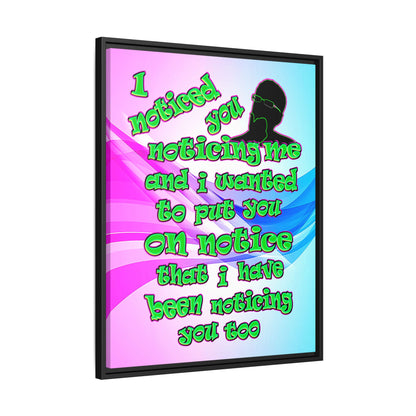 noticed you noticing - framed canvas art (light blue-pink wave)