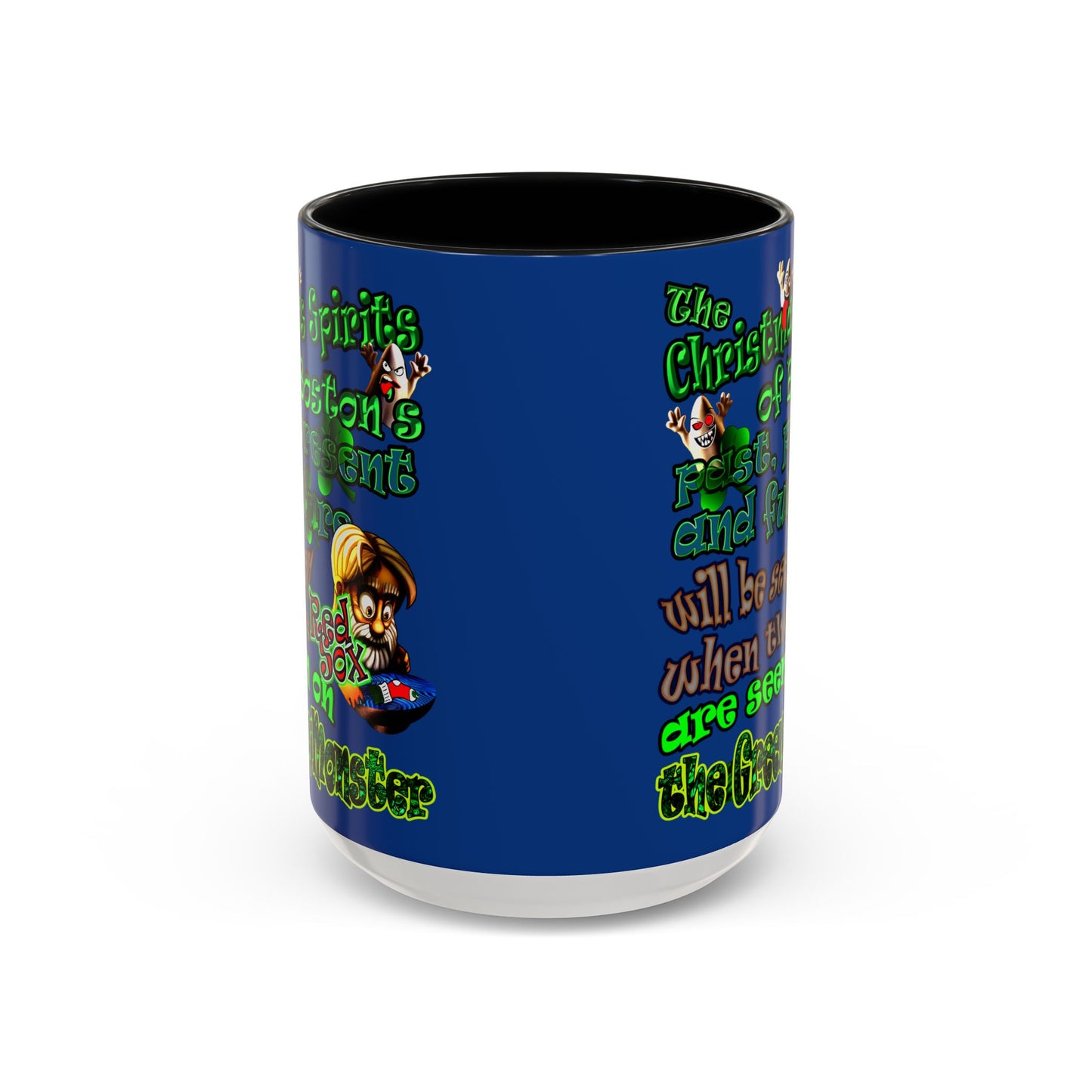 christmas spirits of boston - Accent Mug (dark blue)