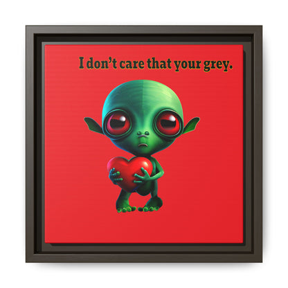 I don't care that your grey - framed canvas art (red)