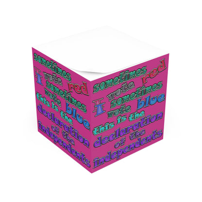 declaration of the independents - note cube (pink)