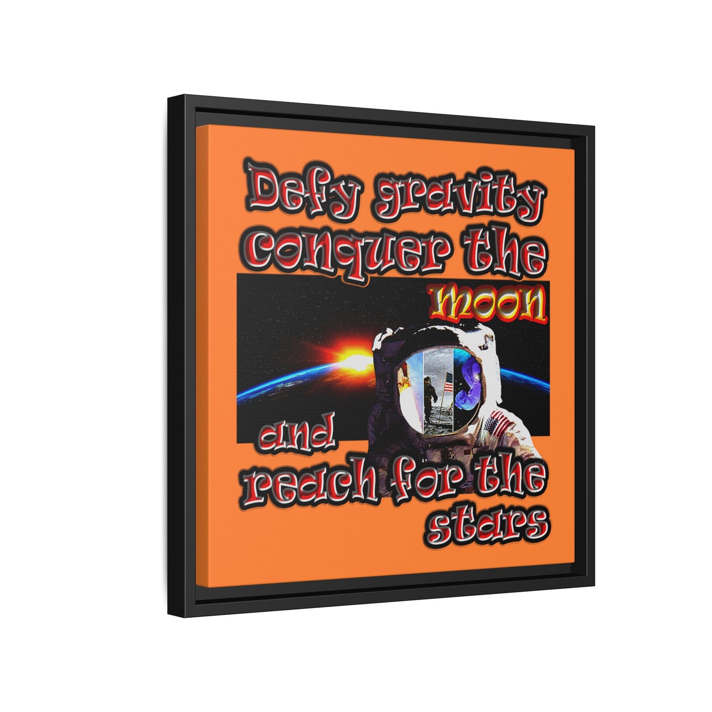 defy conquer reach - framed canvas art (crusta)