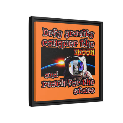defy conquer reach - framed canvas art (crusta)