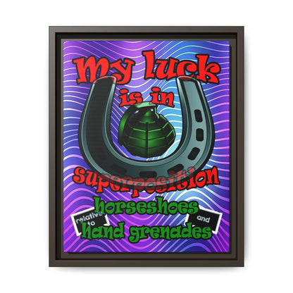 my luck - framed canvas art (purple wave)