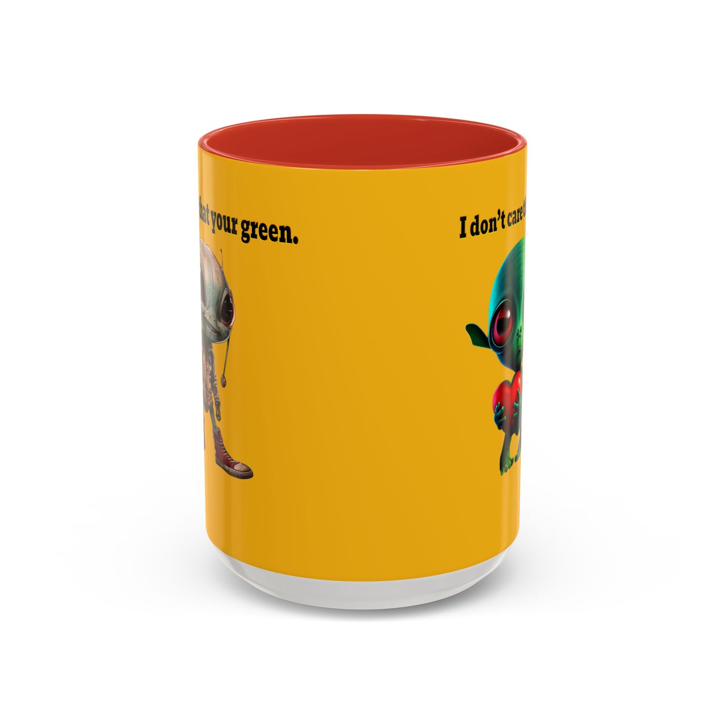 I don't care that your grey - Accent Mug (yellow)