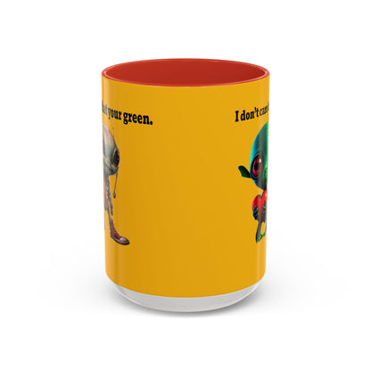 I don't care that your grey - Accent Mug (yellow)