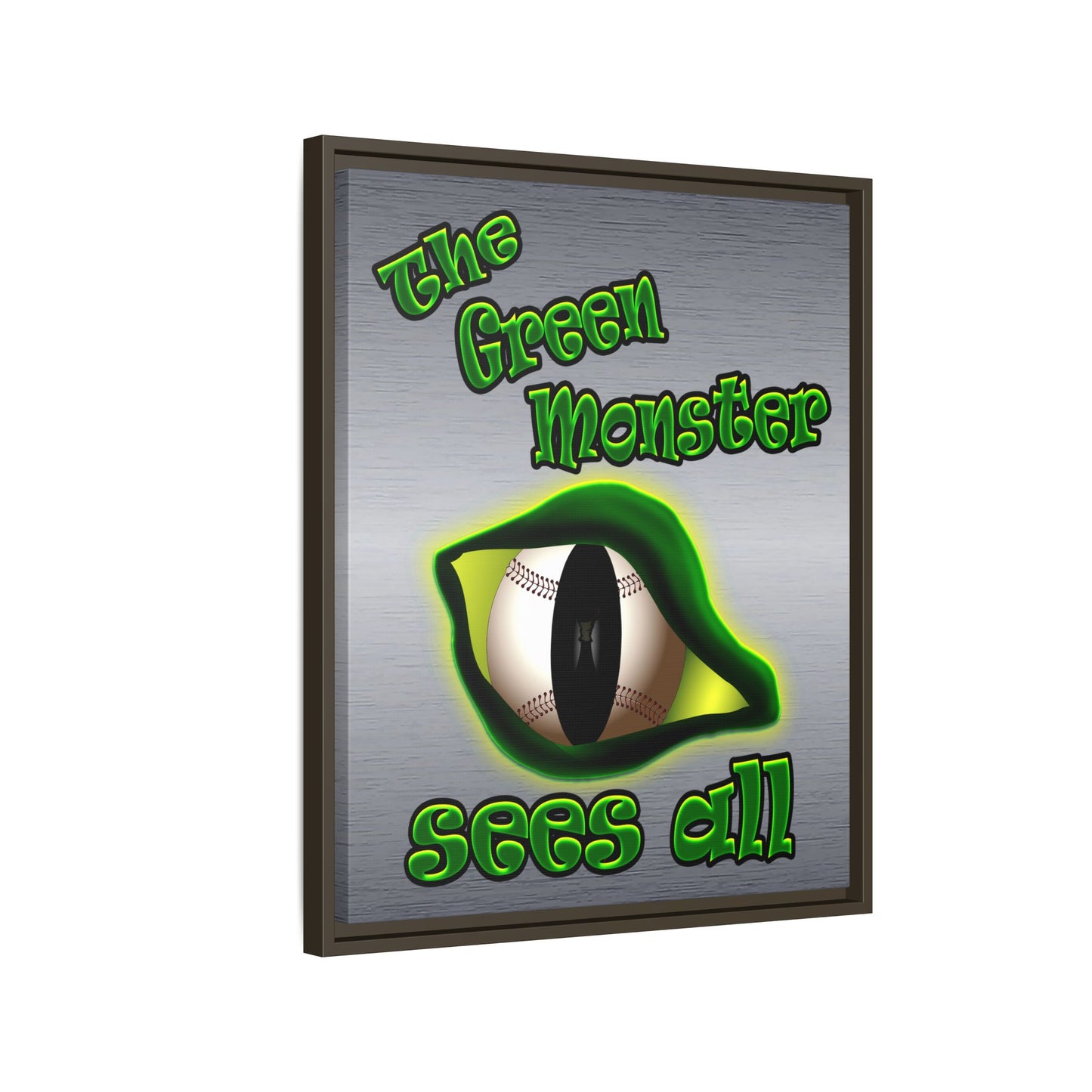 green monster - framed canvas art (brushed nickel)