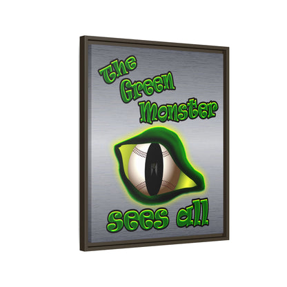 green monster - framed canvas art (brushed nickel)