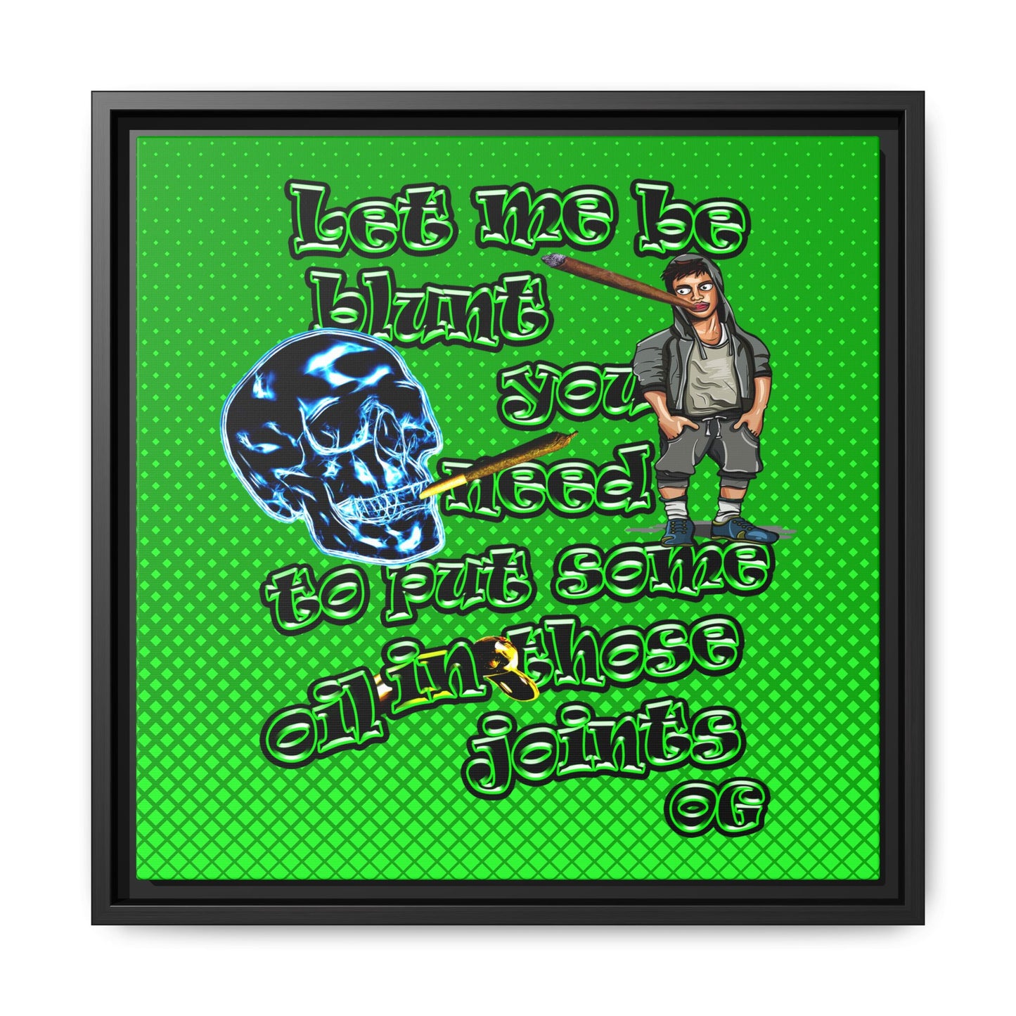 og - framed canvas art (logo green)