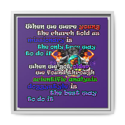 doggystyle - framed canvas art (purple)