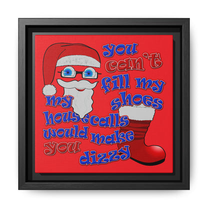 santa's shoes - framed canvas art (red)